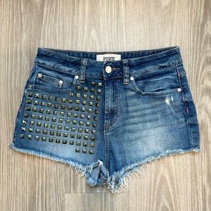 Pink Victoria’s Secret Studded high rise denim jean shorts size 4